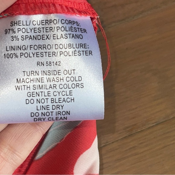 NWT Maggy London Gabby Floral Pleated Midi Dress Sleeveless Red/Teal Size 4 - Picture 12 of 16